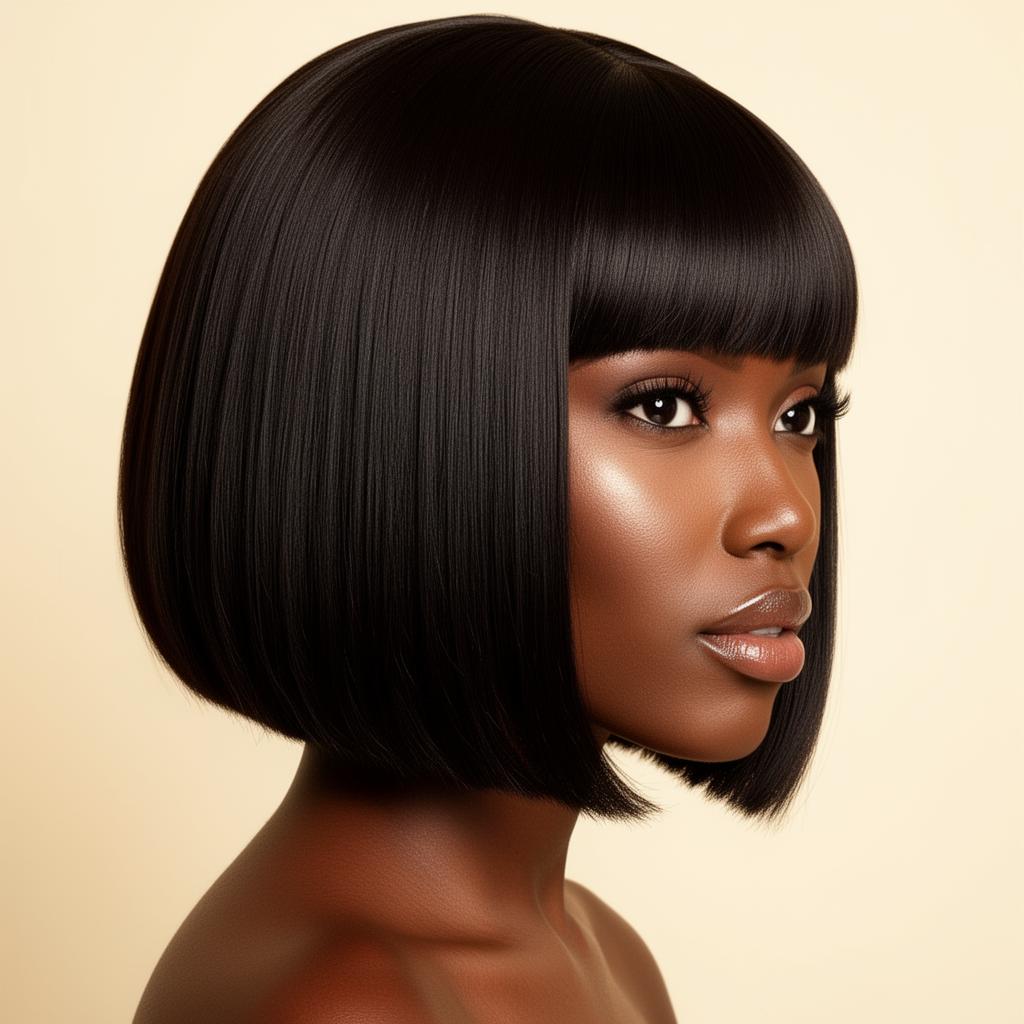 Sleek bob with bangs